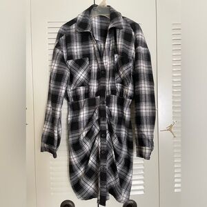 Button up plaid dress